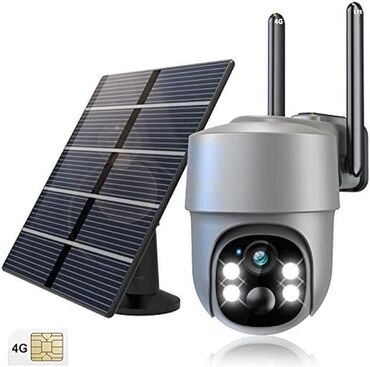 kamera ptz: Kamera 4G sim kartli SOLAR 360° smart kamera 3MP Full HD 64gb yaddaş
