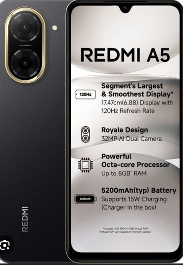 смартфон xiaomi redmi note 13: Redmi, Redmi A3, Новый, 64 ГБ, цвет - Черный, 2 SIM