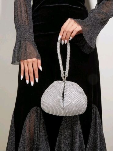 göy rəngli qadın çantaları: Clutch çanta (gümüşü reng)