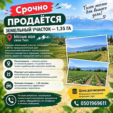 участка бишкеке: 135 соток, Для сельского хозяйства — 1