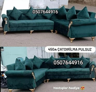 Sifarişlə divanlar: Künc divan, Qonaq otağı üçün, Parça, Bazasız, Açılmayan — 11