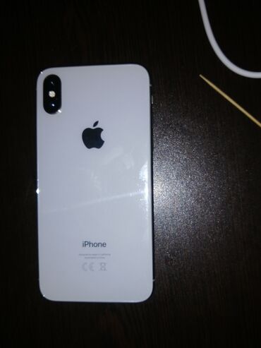 Apple iPhone: IPhone X, 64 GB, White Titanium, Barmaq izi, Simsiz şarj, Face ID
