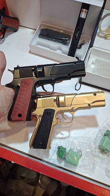 inkişaf etdirici oyuncaqlar: Metal konstruksiyalı oyuncaq tapança dəsti - Model: klassik 1911 — 1