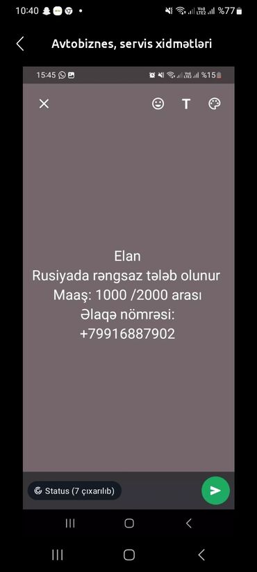 daye işi axtariram: Автомаляр требуется, Сменный график, Полный рабочий день, Ежедневно оплата