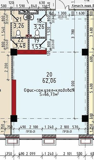 ош офис: Продажа офисов 67 м², Бизнес центр, 13 этаж — 7