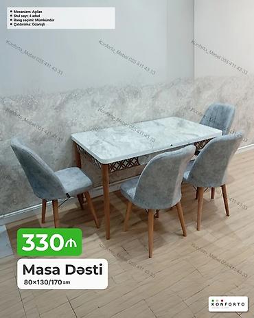 Masa Dəsti - Ölçü: 80×130/170 sm (açılan mexanizmli masa) - Komplekt