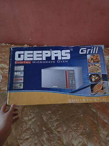 soba: Mikrodalğalı soba Geepas, Ayrıca dayanan, Qril ilə, rəng - Gümüşü, Yeni — 4