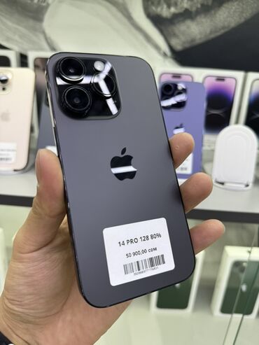 мобильные телефоны айфоны: IPhone 14 Pro, 128 ГБ, Черный, Коробка, 80 %