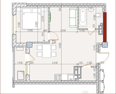 Продажа квартир: 1 комната, 48 м², Элитка, 6 этаж, ПСО (под самоотделку)