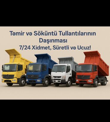 Boşqablar: Təmir və söküntü tullantılarının daşınması xidməti təklif olunur. Bu