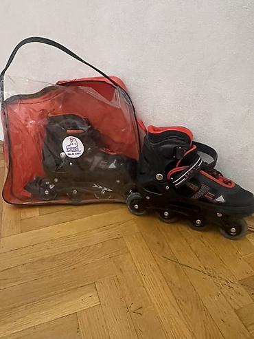 kanki rolik: Uşaq üçün təkərli konki (inline skates) dəsti - Rəng: qara‑qırmızı - — 2