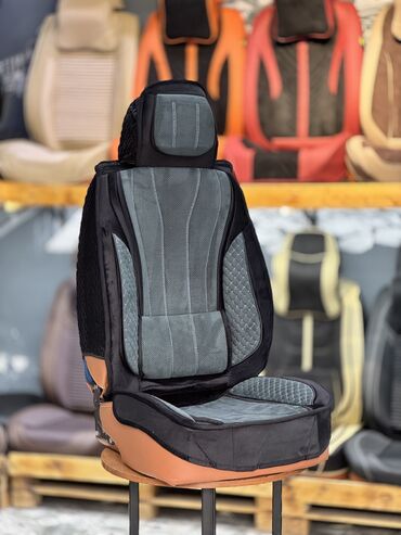 Чехлы и накидки на сиденья: Чехлы Алькантара, С подушкой, цвет - Серый, Новый, Платная доставка, Самовывоз, Бесплатная доставка — 9