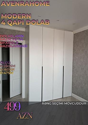 tek yatag: Düz dolab, Yataq otağı üçün, Paltar üçün, Açılan, Korpuslu, 4 qapılı — 4