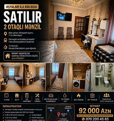 7ci mk: Bakı, 7-ci mikrorayon, 2 otaqlı, Köhnə tikili, m. Dərnəgül, 36 kv. m — 2