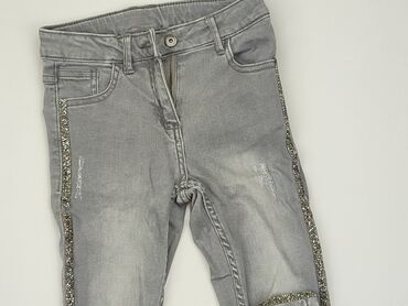 jeansy z perełkami: Spodnie jeansowe, Coccodrillo, 8 lat, 128, stan - Dobry