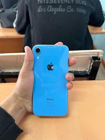 iphone xr купить: IPhone Xr, Б/у, 64 ГБ, Голубой, 100 %