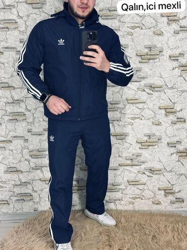 qaqa geyimi: Мужской спортивный костюм, Adidas, 3XL (EU 46), цвет - Черный