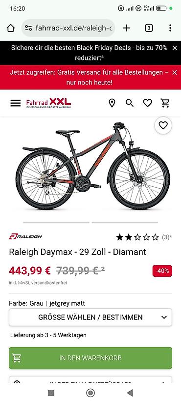 ск пионер: Raleigh Daymax – горный велосипед 29" - Рама: алюминиевая, геометрия — 1