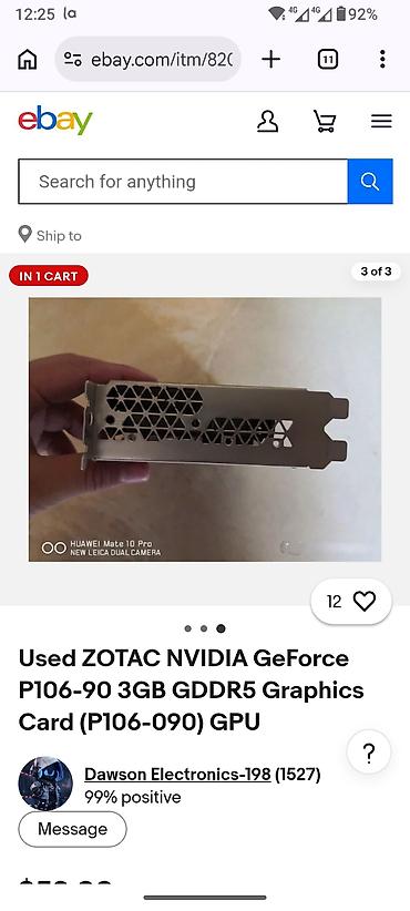 s21 plus ekran: ZOTAC NVIDIA GeForce P106-90 (P106-090) 3 (4) GB GDDR5 qrafik kartı - — 6