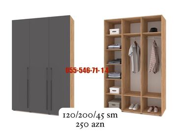 Komodlar: Yeni, 3 qapılı Düz dolab, Qarderob, paltar dolabı