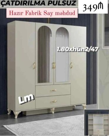 Gəzinti arabaları: *_DOLAB_* *4 qapılı* _*FABRİK İSTEHSALI*_ Qiymət : *349₼* Ölçü