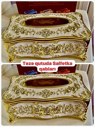 Zərif dizaynlı salfetka qabı - Material: möhkəm korpus, qızılı rəngdə lalafo.az -da Zərif dizaynlı salfetka qabı - Material: möhkəm korpus, qızılı rəngdə