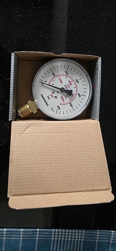 manometr: Pakkens mexaniki manometr - Model: 1001000118AK (etiket üzərində — 3