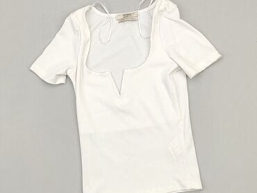bluzki białe eleganckie krótki rękaw: Bluzka Damska, Pull and Bear, XS, stan - Dobry