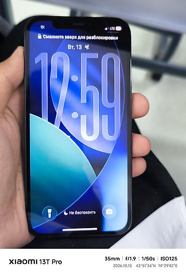 IPhone 12 Pro, Б/у, 128 ГБ, Pacific Blue, Чехол, Коробка, 76 %
