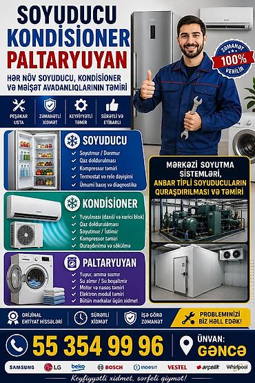 Soyuducu təmiri: Soyuducu, kondisioner və paltaryuyanların peşəkar təmiri və servis — 1