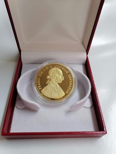 Numizmatika i filatelija: Veliki dukat Franc Jozef 24K pozlata
Cena:1700din mali dukat 1200 — 11