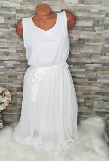 belo zlatna haljina: L (EU 40), bоја - Bela, Drugi stil, Na bretele