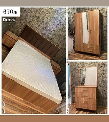 Yataq otağı dəsti – 670₼ Tərkibi: - İki nəfərlik çarpayı (yumşaq