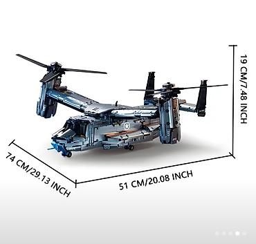 maket: Tiltrotor təyyarə/kopter konstruksiya dəsti (Osprey üslubunda) - — 2