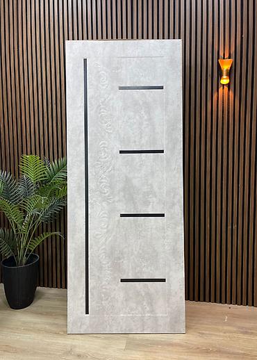 Ağ beton fakturalı interyer qapı paneli - Material: MDF əsaslı, üzəri
