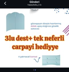 quxna şkafı: Для девочки и мальчика, Б/у, Колыбель, Шкаф, Комод