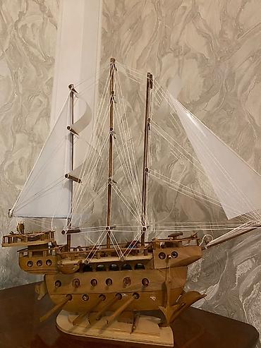 model: Ağacdan hazırlanmış dekorativ yelkənli gəmi maketi - Material — 4