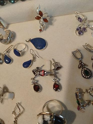 Серебряные наборы украшений: Серебро!!! Комплекты с натуральными камнями. Комплект с белым — 8