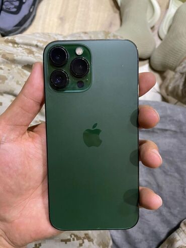 телефон сатып алуу: IPhone 13 Pro Max, Колдонулган, 128 ГБ, Alpine Green, Коргоочу айнек, Каптама, Куту, 84 %