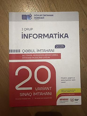 Testlər: Dim informatika 20 sınaq.
İçi təmizdir — 1