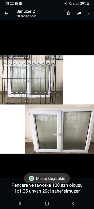 rewotkalar: Pencere ve rawotka 100 azn olcusu 1x1.25 unvan 20ci sahe*simuzer