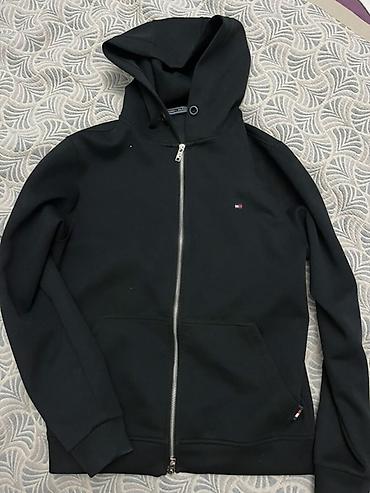 Толстовкалар: Толстовка на молнии под Tommy Hilfiger, черная.уни. Б/у 100% хлопок — 1