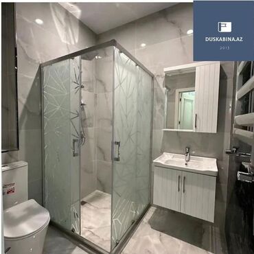 Duş kabinaları, arakəsmələr: Yeni Üstü açıq kabina, Künc üçün, Pulsuz çatdırılma — 12