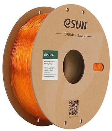 Ofis avadanlığı: ESUN eTPU-95A 1.75mm Filament – Yarımşəffaf Narıncı, 1 kq TPU əsaslı — 1