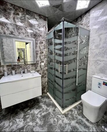 Duş kabinaları, arakəsmələr: Yeni Üstü açıq kabina, Künc üçün, Pulsuz çatdırılma — 10
