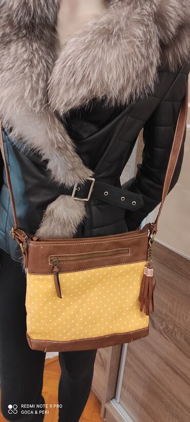 Handbags: Nova lagana torba, mešavina platna i eko kože, dugačak podesivi kaiš