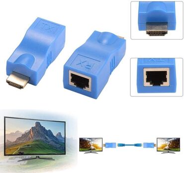 dvi кабель цена: Удлинитель (адаптер) HDMI сигнала по витой паре (RJ45) до 30 м Blue