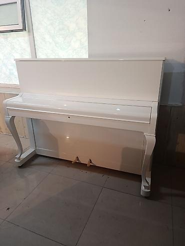 Пианино: Petrof upright piano – klassik dizaynlı ağ rəngdə akustik model — 2