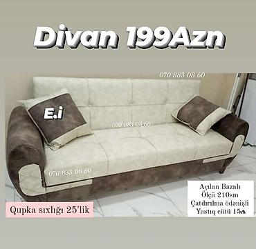 yumru taxt: Divan – 199 AZN - Açılan, bazalı model: gündəlik oturma və rahat — 1