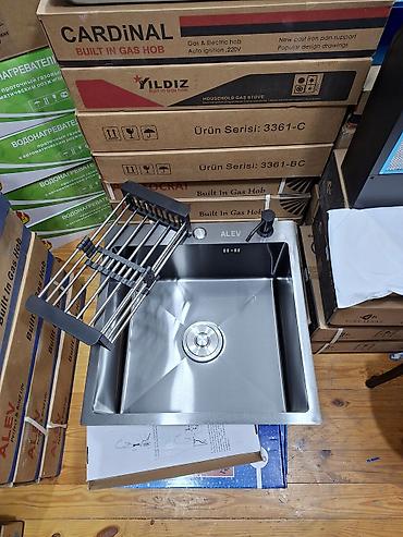 Yeni Kvadrat Mətbəx çanağı, Şkafsız, Paslanmaz polad, Pulsuz çatdırılma